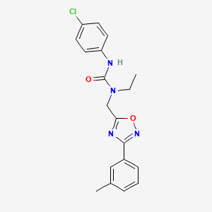 3-(4-Chlorophenyl)-1-ethyl-1-{[3-(3-methylphenyl)-1,2,4-oxadiazol-5-yl]methyl}urea