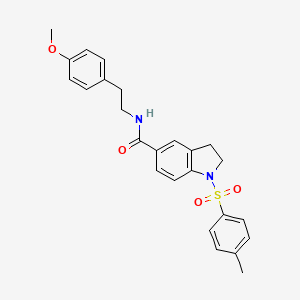 molecular formula C25H26N2O4S B11377000 2,3-Dihydro-N-[2-(4-methoxyphenyl)ethyl]-1-[(4-methylphenyl)sulfonyl]-1H-indole-5-carboxamide CAS No. 891400-05-8