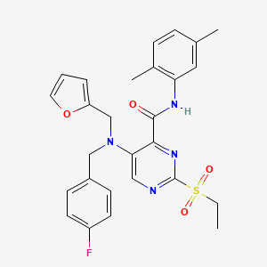 N-(2,5-dimethylphenyl)-2-(ethylsulfonyl)-5-[(4-fluorobenzyl)(furan-2-ylmethyl)amino]pyrimidine-4-carboxamide