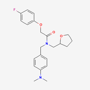 molecular formula C22H27FN2O3 B11377024 N-[4-(dimethylamino)benzyl]-2-(4-fluorophenoxy)-N-(tetrahydrofuran-2-ylmethyl)acetamide 