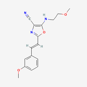 5-[(2-methoxyethyl)amino]-2-[(E)-2-(3-methoxyphenyl)ethenyl]-1,3-oxazole-4-carbonitrile