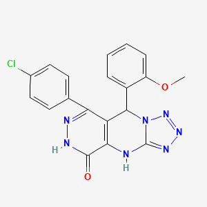 10-(4-chlorophenyl)-8-(2-methoxyphenyl)-2,4,5,6,7,11,12-heptazatricyclo[7.4.0.03,7]trideca-1(9),3,5,10-tetraen-13-one