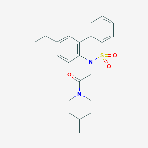 2-(9-Ethyl-5,5-dioxido-6H-dibenzo[C,E][1,2]thiazin-6-YL)-1-(4-methyl-1-piperidinyl)ethanone