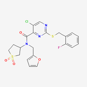 5-chloro-N-(1,1-dioxidotetrahydrothiophen-3-yl)-2-[(2-fluorobenzyl)sulfanyl]-N-(furan-2-ylmethyl)pyrimidine-4-carboxamide