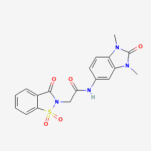 N-(1,3-dimethyl-2-oxo-2,3-dihydro-1H-benzimidazol-5-yl)-2-(1,1-dioxido-3-oxo-1,2-benzisothiazol-2(3H)-yl)acetamide