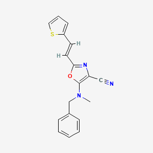 5-[benzyl(methyl)amino]-2-[(E)-2-(thiophen-2-yl)ethenyl]-1,3-oxazole-4-carbonitrile