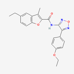 molecular formula C22H21N3O4 B11377175 N-[4-(4-ethoxyphenyl)-1,2,5-oxadiazol-3-yl]-5-ethyl-3-methyl-1-benzofuran-2-carboxamide 