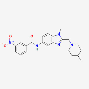 N-{1-methyl-2-[(4-methylpiperidin-1-yl)methyl]-1H-benzimidazol-5-yl}-3-nitrobenzamide