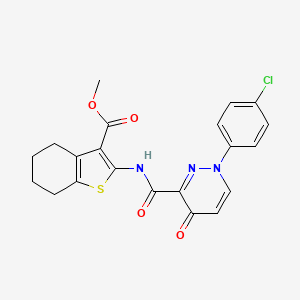 molecular formula C21H18ClN3O4S B11377209 Methyl 2-({[1-(4-chlorophenyl)-4-oxo-1,4-dihydropyridazin-3-yl]carbonyl}amino)-4,5,6,7-tetrahydro-1-benzothiophene-3-carboxylate 