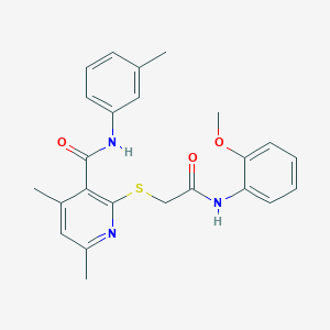 2-({2-[(2-methoxyphenyl)amino]-2-oxoethyl}sulfanyl)-4,6-dimethyl-N-(3-methylphenyl)pyridine-3-carboxamide