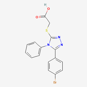 molecular formula C16H12BrN3O2S B11377237 {[5-(4-bromophenyl)-4-phenyl-4H-1,2,4-triazol-3-yl]sulfanyl}acetic acid 