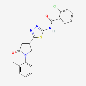 2-chloro-N-{5-[1-(2-methylphenyl)-5-oxopyrrolidin-3-yl]-1,3,4-thiadiazol-2-yl}benzamide