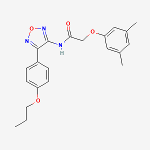 molecular formula C21H23N3O4 B11377248 2-(3,5-dimethylphenoxy)-N-[4-(4-propoxyphenyl)-1,2,5-oxadiazol-3-yl]acetamide 