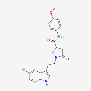 molecular formula C22H22ClN3O3 B11377262 1-[2-(5-chloro-1H-indol-3-yl)ethyl]-N-(4-methoxyphenyl)-5-oxopyrrolidine-3-carboxamide 