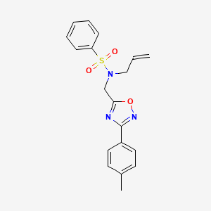 molecular formula C19H19N3O3S B11377268 N-{[3-(4-methylphenyl)-1,2,4-oxadiazol-5-yl]methyl}-N-(prop-2-en-1-yl)benzenesulfonamide 