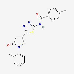 4-methyl-N-{5-[1-(2-methylphenyl)-5-oxopyrrolidin-3-yl]-1,3,4-thiadiazol-2-yl}benzamide