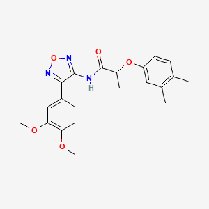 molecular formula C21H23N3O5 B11377306 N-[4-(3,4-dimethoxyphenyl)-1,2,5-oxadiazol-3-yl]-2-(3,4-dimethylphenoxy)propanamide 