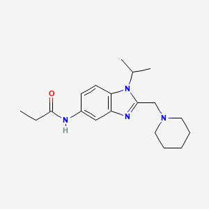 N-[2-(piperidin-1-ylmethyl)-1-(propan-2-yl)-1H-benzimidazol-5-yl]propanamide