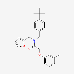 molecular formula C25H29NO3 B11377343 N-(4-tert-butylbenzyl)-N-(furan-2-ylmethyl)-2-(3-methylphenoxy)acetamide 