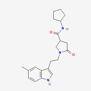 N-cyclopentyl-1-[2-(5-methyl-1H-indol-3-yl)ethyl]-5-oxopyrrolidine-3-carboxamide