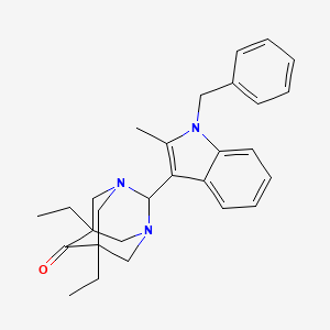 2-(1-benzyl-2-methyl-1H-indol-3-yl)-5,7-diethyl-1,3-diazatricyclo[3.3.1.1~3,7~]decan-6-one