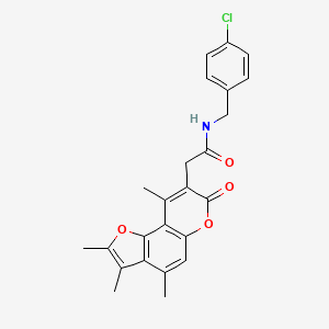 N-(4-chlorobenzyl)-2-(2,3,4,9-tetramethyl-7-oxo-7H-furo[2,3-f]chromen-8-yl)acetamide