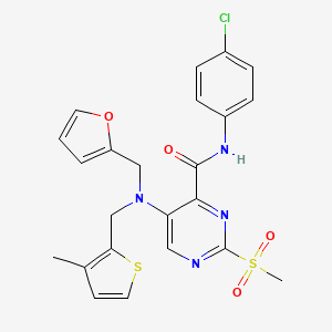 N-(4-chlorophenyl)-5-{(furan-2-ylmethyl)[(3-methylthiophen-2-yl)methyl]amino}-2-(methylsulfonyl)pyrimidine-4-carboxamide