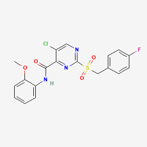 5-chloro-2-[(4-fluorobenzyl)sulfonyl]-N-(2-methoxyphenyl)pyrimidine-4-carboxamide