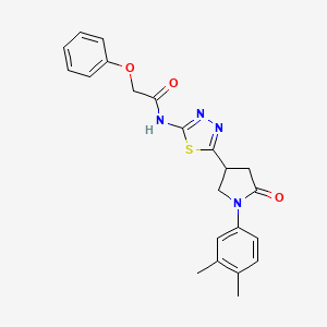 N-{5-[1-(3,4-dimethylphenyl)-5-oxopyrrolidin-3-yl]-1,3,4-thiadiazol-2-yl}-2-phenoxyacetamide