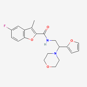 molecular formula C20H21FN2O4 B11377417 5-fluoro-N-[2-(furan-2-yl)-2-(morpholin-4-yl)ethyl]-3-methyl-1-benzofuran-2-carboxamide 