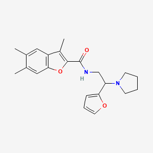 N-[2-(furan-2-yl)-2-(pyrrolidin-1-yl)ethyl]-3,5,6-trimethyl-1-benzofuran-2-carboxamide