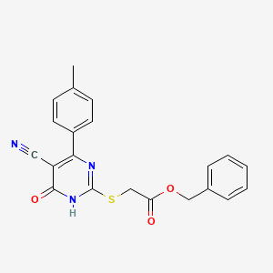 Benzyl 2-{[5-cyano-4-(4-methylphenyl)-6-oxo-1,6-dihydropyrimidin-2-YL]sulfanyl}acetate