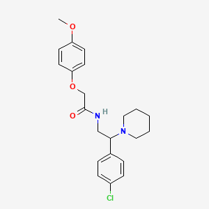 molecular formula C22H27ClN2O3 B11377497 N-[2-(4-chlorophenyl)-2-(piperidin-1-yl)ethyl]-2-(4-methoxyphenoxy)acetamide 