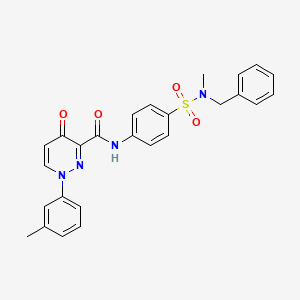 molecular formula C26H24N4O4S B11377516 N-{4-[benzyl(methyl)sulfamoyl]phenyl}-1-(3-methylphenyl)-4-oxo-1,4-dihydropyridazine-3-carboxamide 