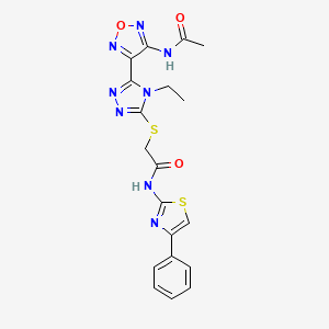 2-({5-[4-(acetylamino)-1,2,5-oxadiazol-3-yl]-4-ethyl-4H-1,2,4-triazol-3-yl}sulfanyl)-N-(4-phenyl-1,3-thiazol-2-yl)acetamide