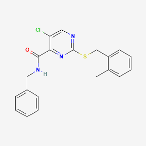 N-benzyl-5-chloro-2-[(2-methylbenzyl)sulfanyl]pyrimidine-4-carboxamide