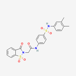 N-{4-[(3,4-dimethylphenyl)sulfamoyl]phenyl}-2-(1,1-dioxido-3-oxo-1,2-benzothiazol-2(3H)-yl)acetamide