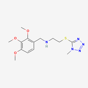 molecular formula C14H21N5O3S B11377576 2-[(1-methyl-1H-tetrazol-5-yl)sulfanyl]-N-(2,3,4-trimethoxybenzyl)ethanamine 