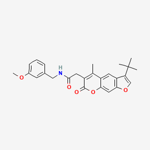 2-(3-tert-butyl-5-methyl-7-oxo-7H-furo[3,2-g]chromen-6-yl)-N-(3-methoxybenzyl)acetamide