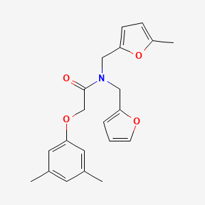 2-(3,5-dimethylphenoxy)-N-(furan-2-ylmethyl)-N-[(5-methylfuran-2-yl)methyl]acetamide