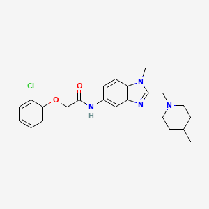 2-(2-chlorophenoxy)-N-{1-methyl-2-[(4-methylpiperidin-1-yl)methyl]-1H-benzimidazol-5-yl}acetamide