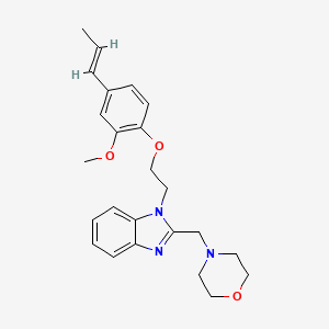 molecular formula C24H29N3O3 B11377609 1-(2-{2-methoxy-4-[(1E)-prop-1-en-1-yl]phenoxy}ethyl)-2-(morpholin-4-ylmethyl)-1H-benzimidazole 