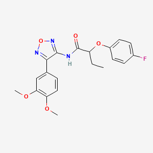 molecular formula C20H20FN3O5 B11377640 N-[4-(3,4-dimethoxyphenyl)-1,2,5-oxadiazol-3-yl]-2-(4-fluorophenoxy)butanamide 