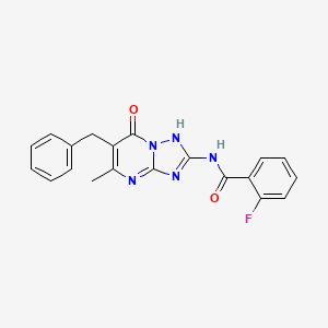 N-(6-benzyl-5-methyl-7-oxo-4,7-dihydro[1,2,4]triazolo[1,5-a]pyrimidin-2-yl)-2-fluorobenzamide