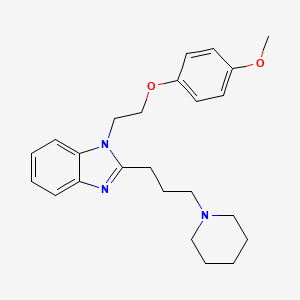 molecular formula C24H31N3O2 B11377657 1-[2-(4-methoxyphenoxy)ethyl]-2-[3-(piperidin-1-yl)propyl]-1H-benzimidazole 