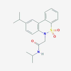 molecular formula C20H24N2O3S B11377672 N-isopropyl-2-(9-isopropyl-5,5-dioxido-6H-dibenzo[c,e][1,2]thiazin-6-yl)acetamide 