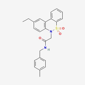 2-(9-ethyl-5,5-dioxido-6H-dibenzo[c,e][1,2]thiazin-6-yl)-N-(4-methylbenzyl)acetamide