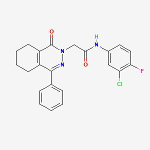 molecular formula C22H19ClFN3O2 B11377729 N-(3-chloro-4-fluorophenyl)-2-(1-oxo-4-phenyl-5,6,7,8-tetrahydrophthalazin-2(1H)-yl)acetamide 