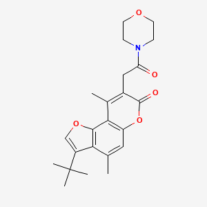 molecular formula C23H27NO5 B11377738 3-tert-butyl-4,9-dimethyl-8-[2-(morpholin-4-yl)-2-oxoethyl]-7H-furo[2,3-f]chromen-7-one 