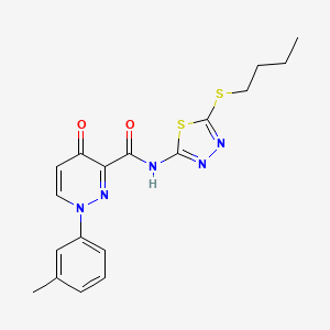 molecular formula C18H19N5O2S2 B11377744 N-[5-(butylsulfanyl)-1,3,4-thiadiazol-2-yl]-1-(3-methylphenyl)-4-oxo-1,4-dihydropyridazine-3-carboxamide 